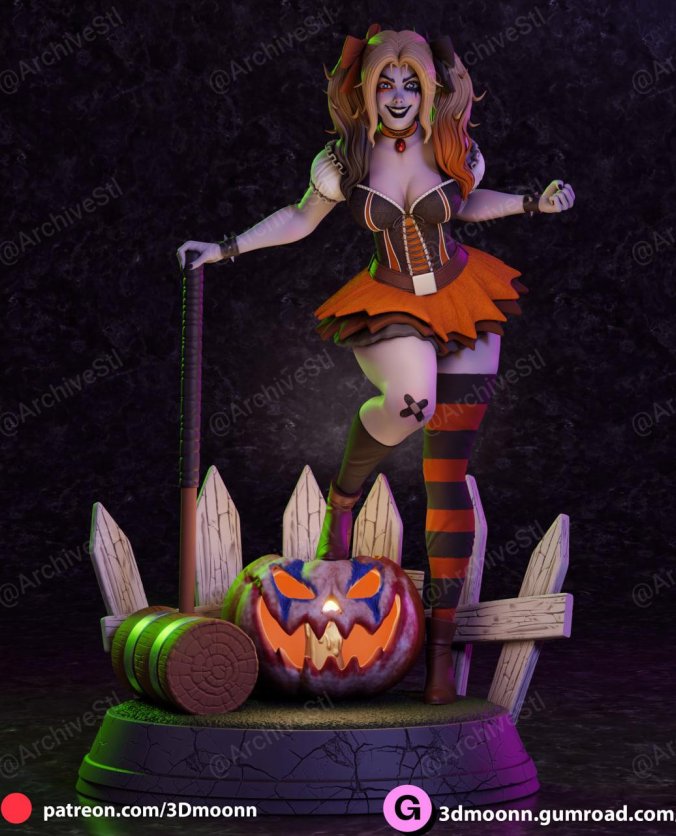 哈利·奎因 (Harley Quinn) 万圣节3D打印图纸